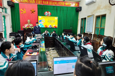 HỌC SINH TRƯỜNG TIỂU HỌC THỊ TRẤN YÊN ĐỊNH HÀO HỨNG, TỰ TIN THAM GIA KỲ THI OLYMPIC TIẾNG ANH (IOE) CẤP TỈNH
