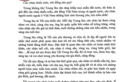 Thư của Chủ tịch nước Võ Văn Thưởng gửi các cháu thiếu niên, nhi đồng nhân dịp Tết Trung thu năm 2023